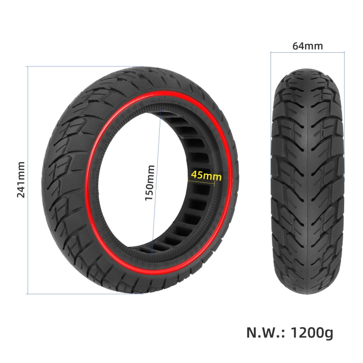 For Ninebot Max G30 10 X 2.5 Inch (60/70-6.5) Scooter Solid Rubber Tire Red Line