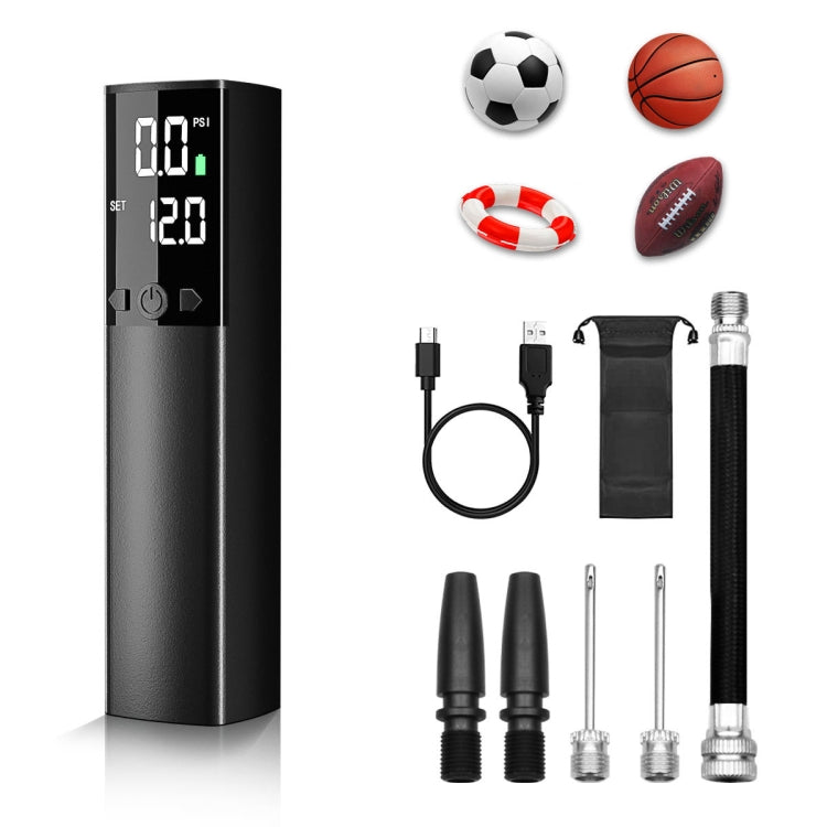 AP-04 Wireless Electric Air Pump With LCD Display For Soccer Basketball (Black)