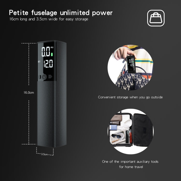 AP-04 Wireless Electric Air Pump With LCD Display For Soccer Basketball (Black)