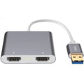USB 3.0 to Dual HDMI High Resolution Converter 4K USB Same Screen Extender (Gray)