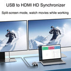 USB 3.0 to Dual HDMI High Resolution Converter 4K USB Same Screen Extender (Gray)