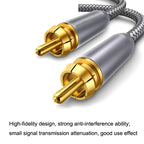 10m Pure Copper RCA Coaxial HIFI Digital Audio Cable SPDIF Subwoofer Speaker Cable (Silver Gray)