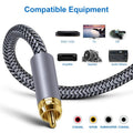 10m Pure Copper RCA Coaxial HIFI Digital Audio Cable SPDIF Subwoofer Speaker Cable (Silver Gray)