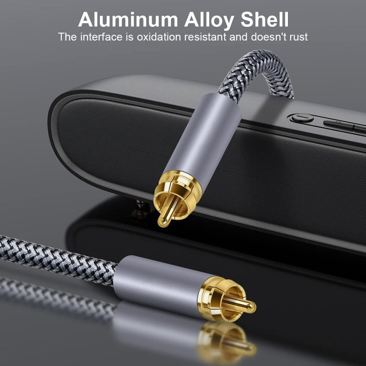 10m Pure Copper RCA Coaxial HIFI Digital Audio Cable SPDIF Subwoofer Speaker Cable (Silver Gray)