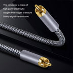 10m Pure Copper RCA Coaxial HIFI Digital Audio Cable SPDIF Subwoofer Speaker Cable (Silver Gray)