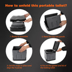 Auto Folding Portable Toilet Outdoor Emergency Mobile Toilet (Army Green)