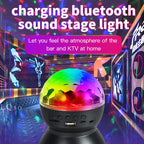 Home LED Magic Ball Lights Bounce Ambient Lamps Room Sound Lights Balls, Color: Charging Model Black (RGB Colored 5W)