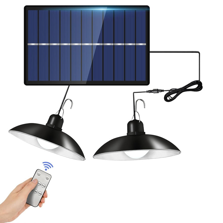IP65 Waterproof Outdoor Solar LED Pendant Light Indoor Lighting, Specification: Double White Light with Remote Control