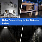 IP65 Waterproof Outdoor Solar LED Pendant Light Indoor Lighting, Specification: Double White Light with Remote Control