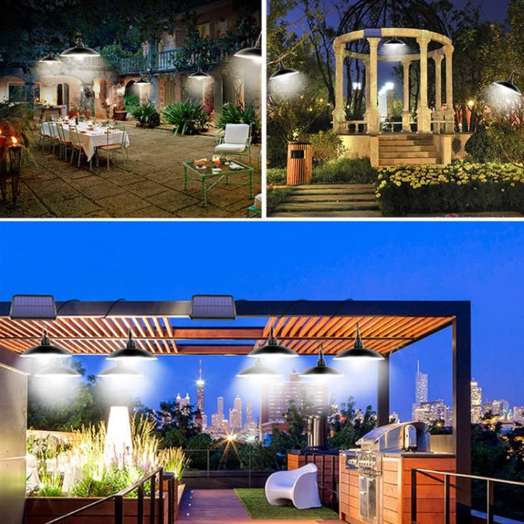 IP65 Waterproof Outdoor Solar LED Pendant Light Indoor Lighting, Specification: Double White Light with Remote Control