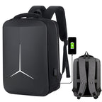 15 Inch Multifunctional Waterproof Business Sports Laptop Backpack with USB Port (Black)