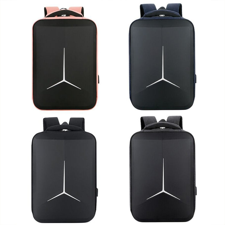 15 Inch Multifunctional Waterproof Business Sports Laptop Backpack with USB Port (Black)