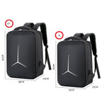 15 Inch Multifunctional Waterproof Business Sports Laptop Backpack with USB Port (Black)
