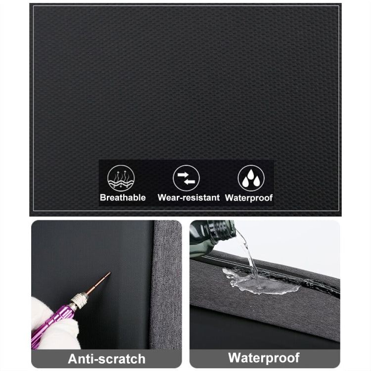 15 Inch Multifunctional Waterproof Business Sports Laptop Backpack with USB Port (Black)