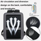 15 Inch Multifunctional Waterproof Business Sports Laptop Backpack with USB Port (Black)