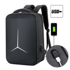 15 Inch Multifunctional Waterproof Business Sports Laptop Backpack with USB Port (Black)