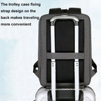 15 Inch Multifunctional Waterproof Business Sports Laptop Backpack with USB Port (Black)