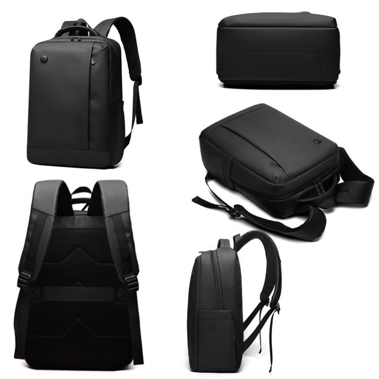 Men's 14-Inch Laptop Backpack Waterproof Large Capacity Business Commuter Backpack (Black)