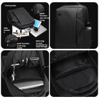 Men's 14-Inch Laptop Backpack Waterproof Large Capacity Business Commuter Backpack (Black)