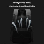 Men's 14-Inch Laptop Backpack Waterproof Large Capacity Business Commuter Backpack (Black)