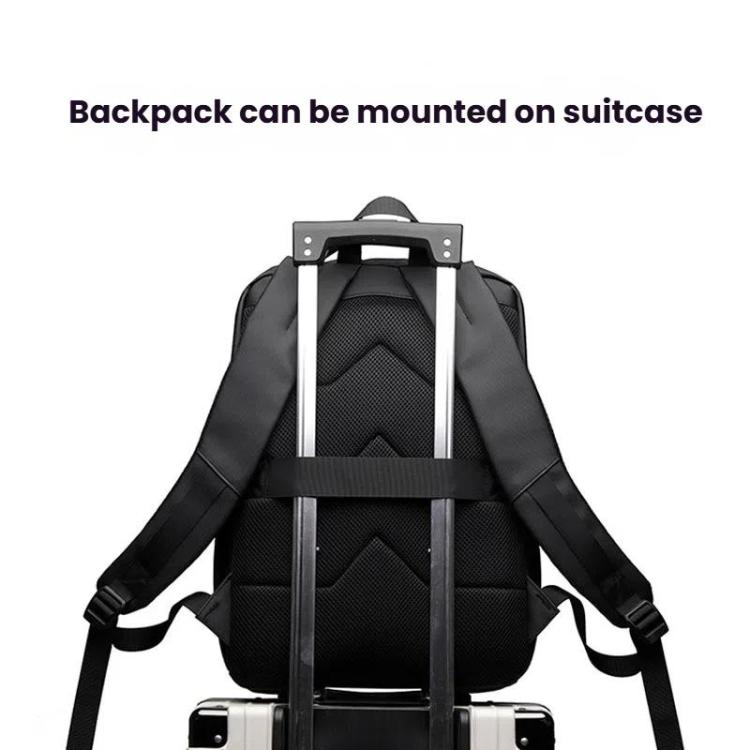 Men's 14-Inch Laptop Backpack Waterproof Large Capacity Business Commuter Backpack (Black)
