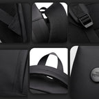 Men's 14-Inch Laptop Backpack Waterproof Large Capacity Business Commuter Backpack (Black)