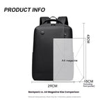Men's 14-Inch Laptop Backpack Waterproof Large Capacity Business Commuter Backpack (Black)