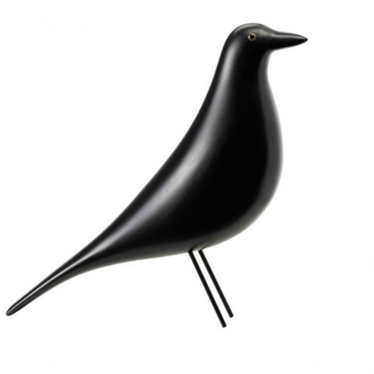 Resin Craft Bird Figurine Office Ornaments Home Decoration Accessories (Black)