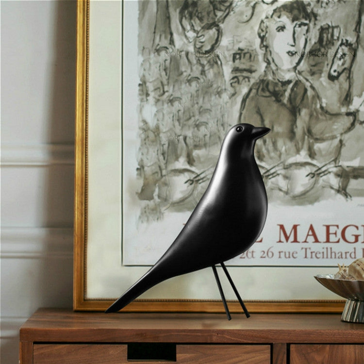Resin Craft Bird Figurine Office Ornaments Home Decoration Accessories (Black)