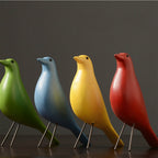 Resin Craft Bird Figurine Office Ornaments Home Decoration Accessories (Black)