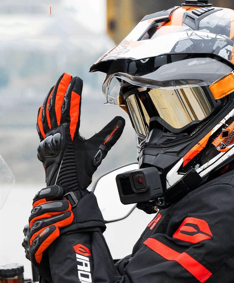 Waterproof, insulated motorbike gloves for winter riding