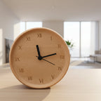 Elegant alarm clock made of beech wood for a stylish home