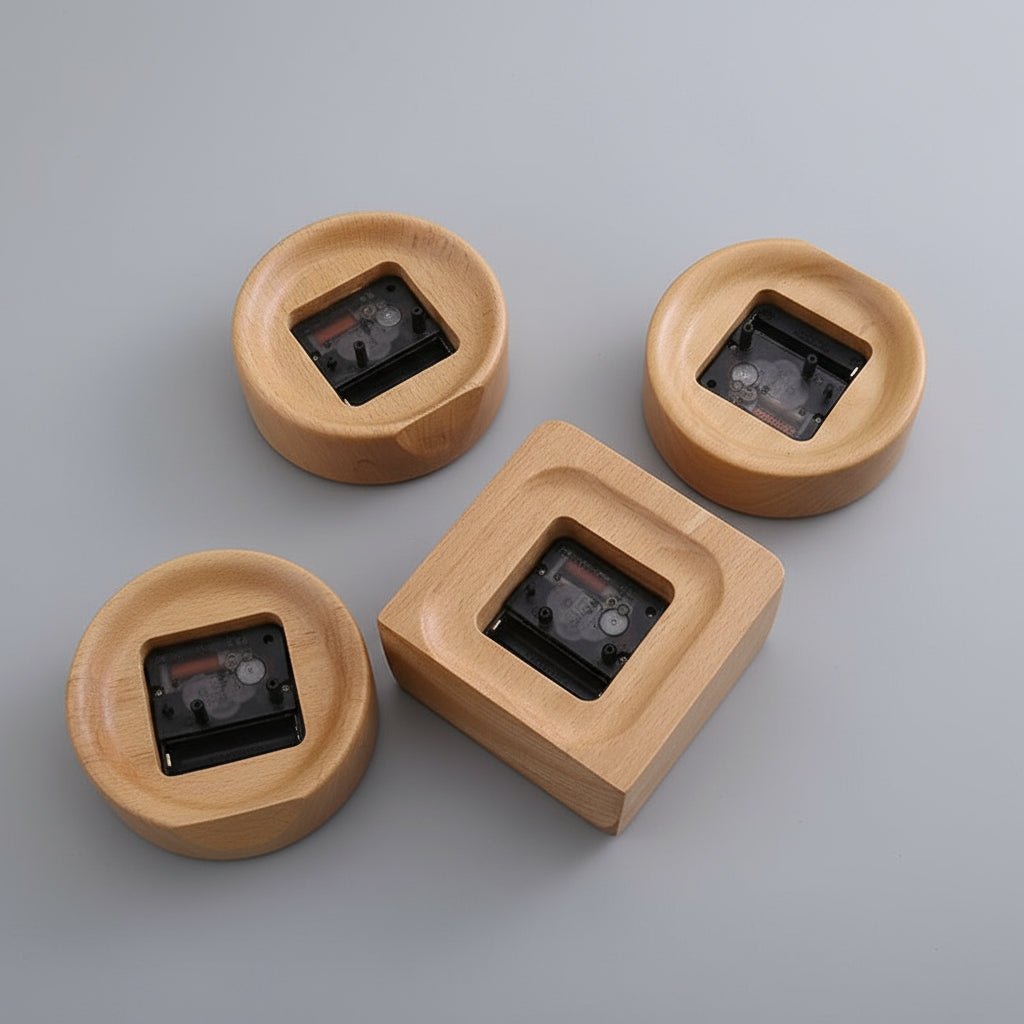 Elegant alarm clock made of beech wood for a stylish home