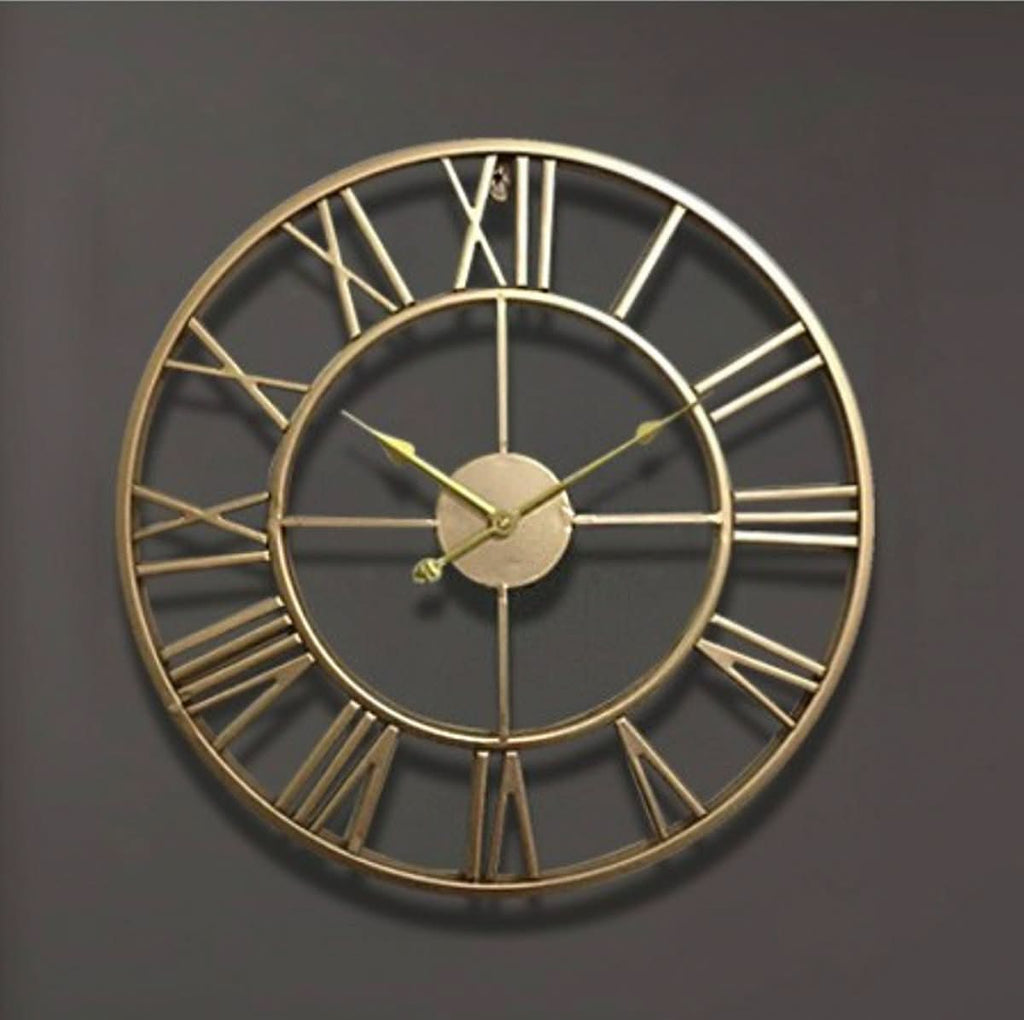 Skeleton Wall Clock Made of Wrought Iron with Silent Movement