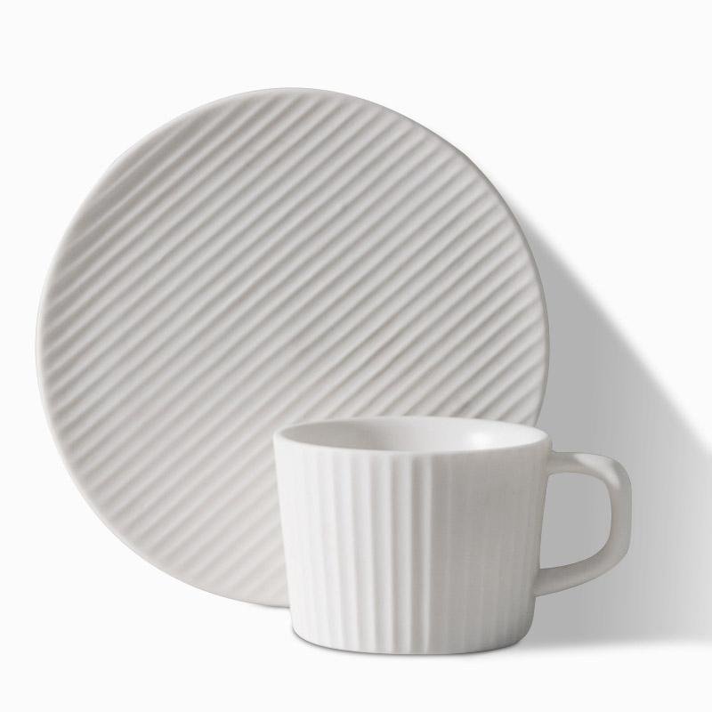 ElegantSips – Stoneware Coffee Mug Set with Spoon