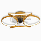 Stylish LED Ceiling Fan with Remote and Floral Decoration