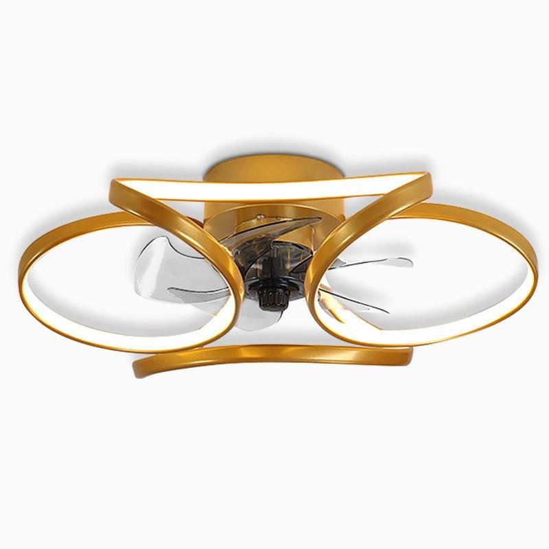 Stylish LED Ceiling Fan with Remote and Floral Decoration