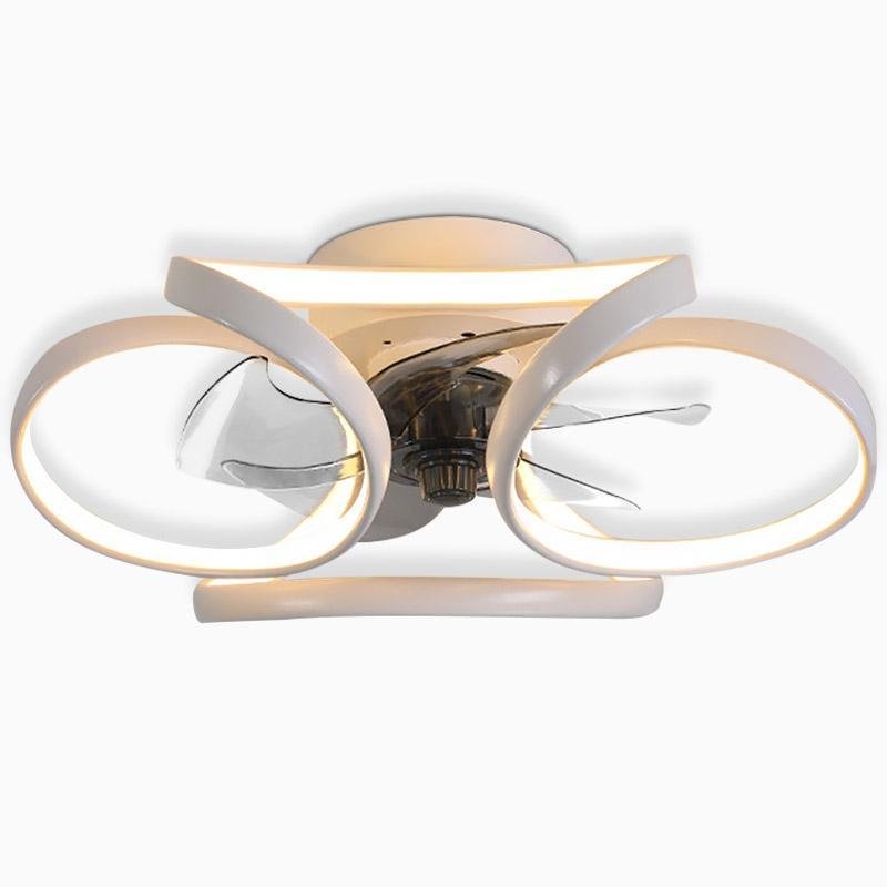 Stylish LED Ceiling Fan with Remote and Floral Decoration