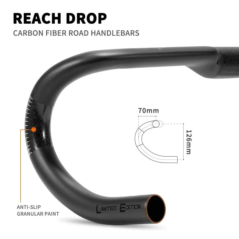 Ultralight carbon handlebars for road & gravel bikes