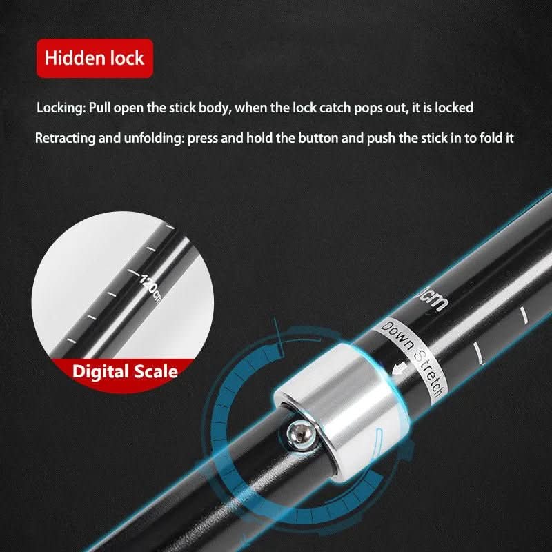 Ultralight Telescoping Trekking Poles for Secure Grip While Hiking