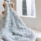 Faux Fur Chunky Knit Duvet Cover Throw