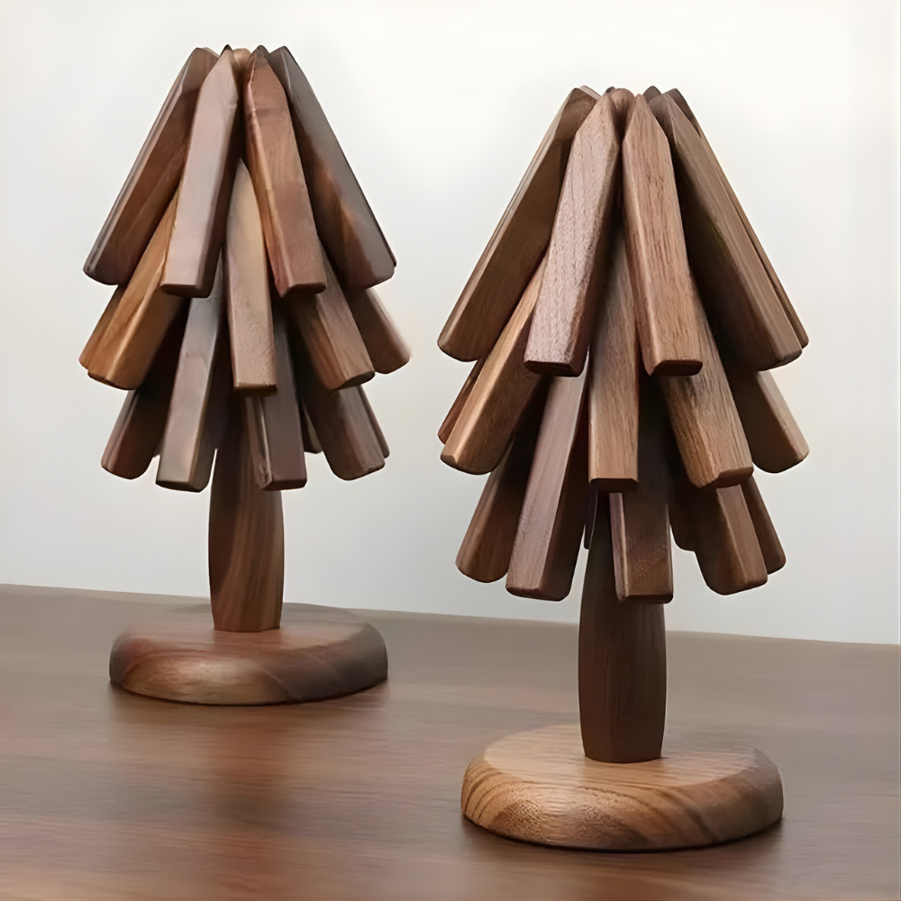 Wooden Table Mat Tree Design Coaster