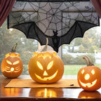 Black Lace Table Runner – Halloween Decoration for Spooky Tables