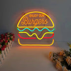 Neon Fast Food Sign – Bright Tacos Design, LED Night Light for Restaurants and Kitchens