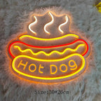 Neon Fast Food Sign – Bright Tacos Design, LED Night Light for Restaurants and Kitchens