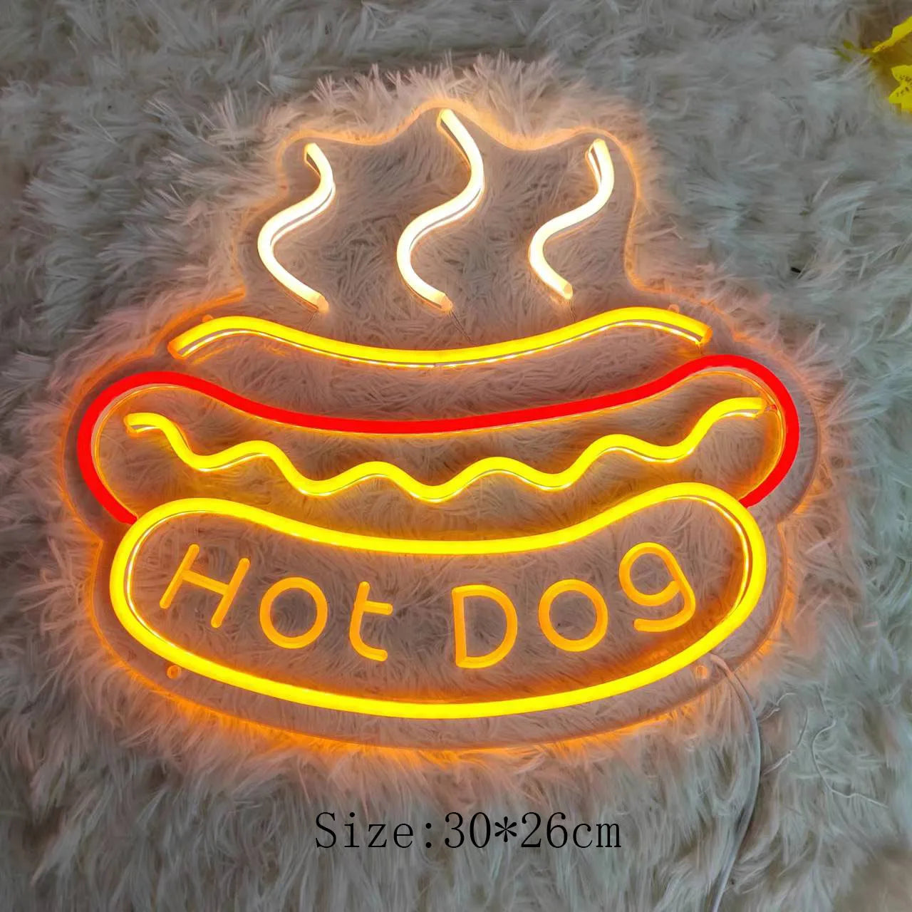 Neon Fast Food Sign – Bright Tacos Design, LED Night Light for Restaurants and Kitchens