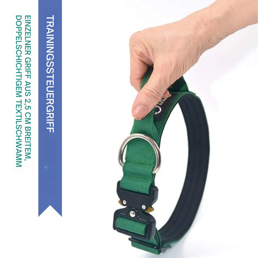 Tactical Dog Collar with Metal Buckle & Handle