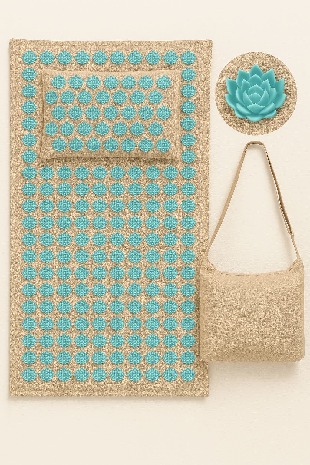 Acupressure mat with Pillow and 5500 Pressure Points – The Florapress Relaxation Set