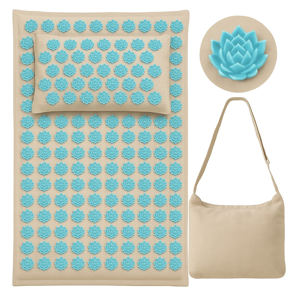 Acupressure mat with Pillow and 5500 Pressure Points – The Florapress Relaxation Set