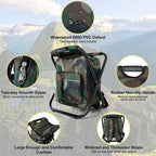 3-in-1 camouflage rucksack with folding chair & cooler compartment